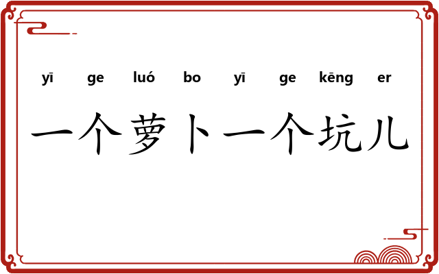 一个萝卜一个坑儿
