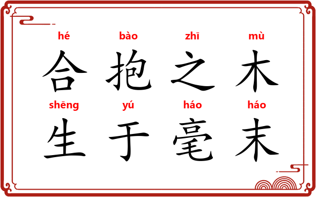 合抱之木，生于毫末