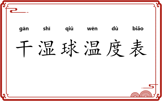 干湿球温度表