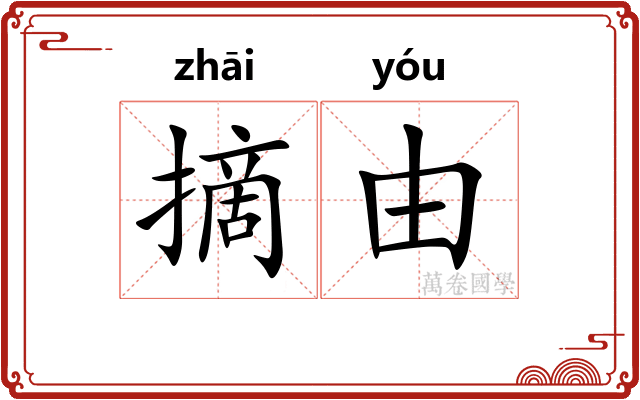 摘由
