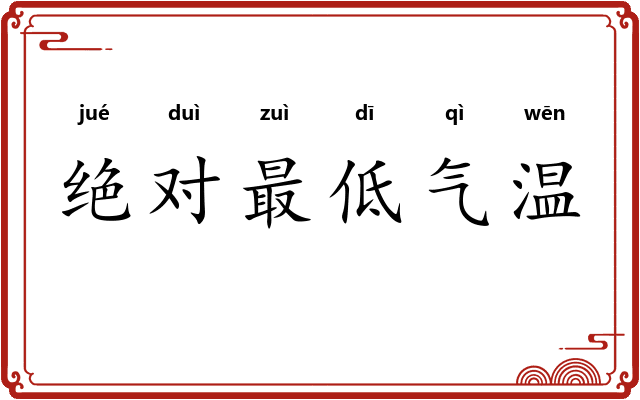 绝对最低气温