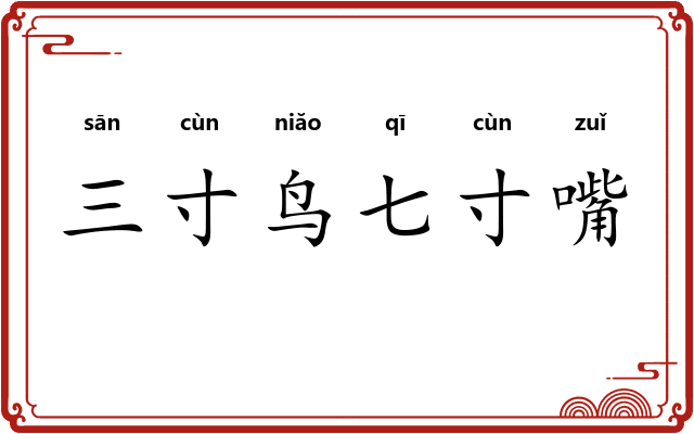 三寸鸟七寸嘴