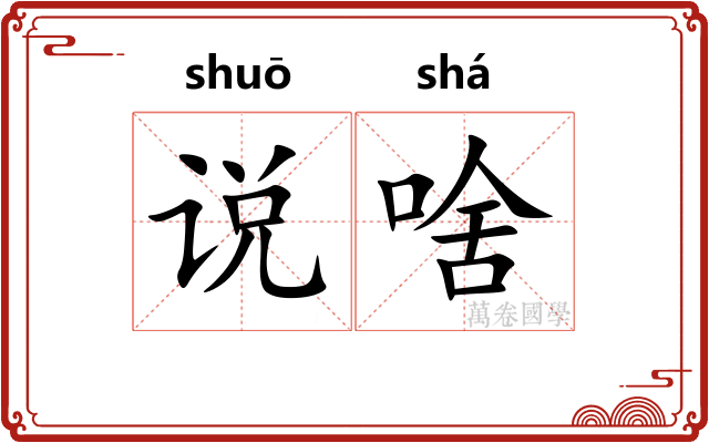 说啥