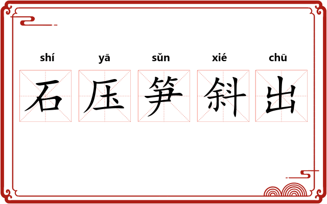 石压笋斜出 石压笋斜出