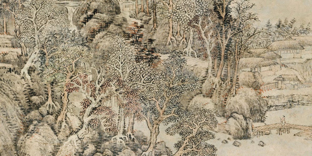 红叶白云图局部