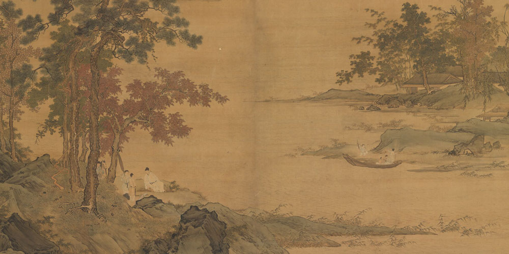 秋江待渡图局部