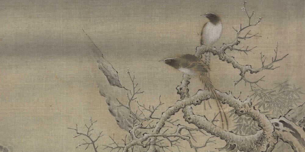 霜柯竹涧图局部