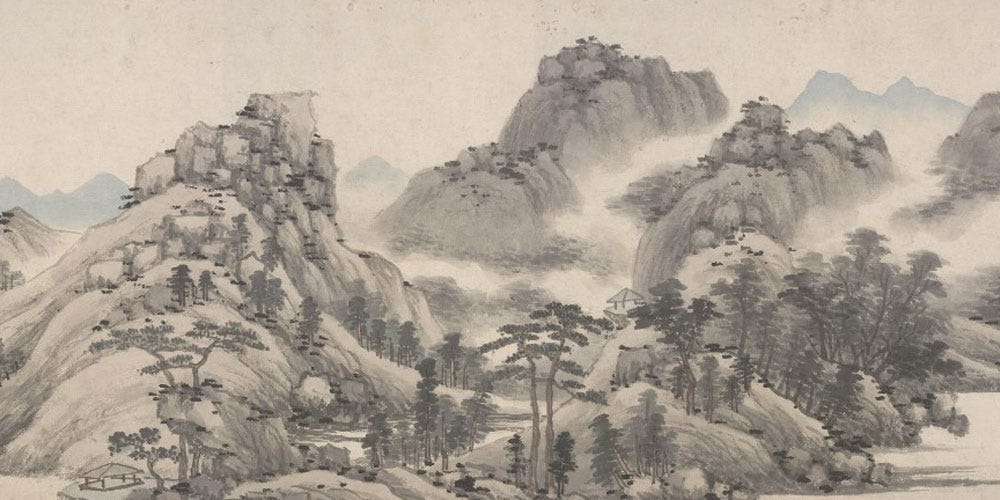 仿黄公望富春山居图局部