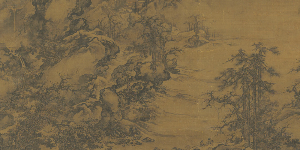 岷山晴雪图局部