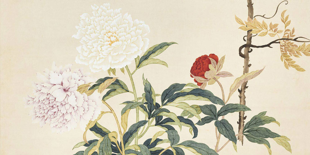 藤花芍药轴局部