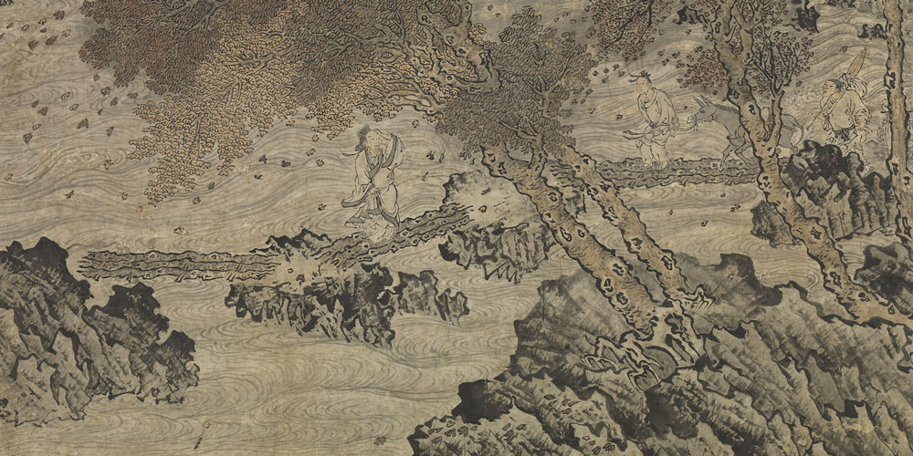 蜀山栈道图局部