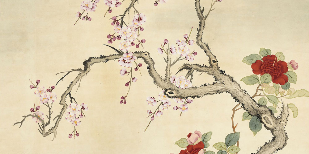 梅茶水仙图局部