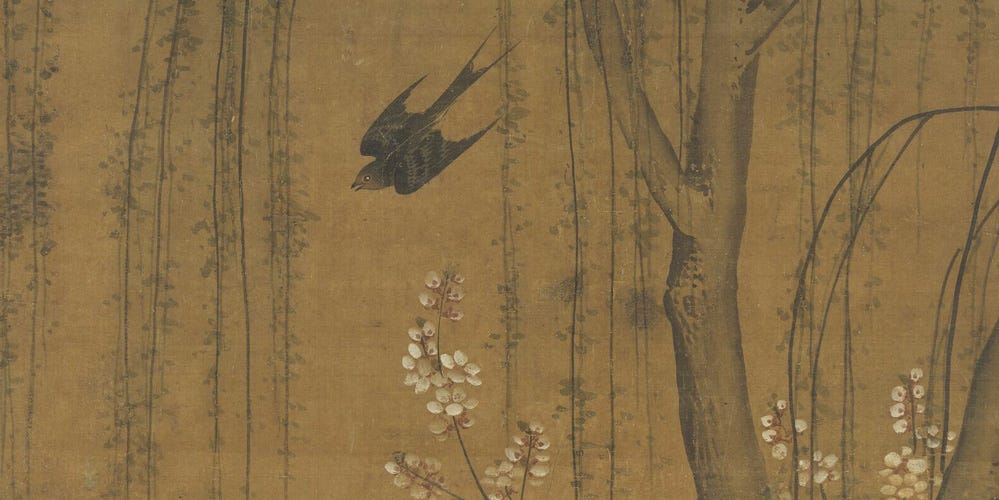 花鸟图（杏花双鸭）局部