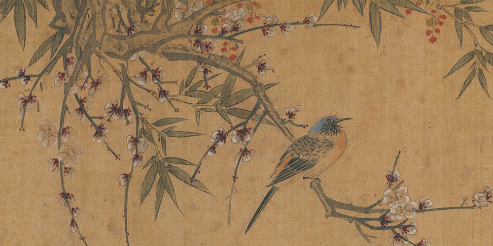 四时花鸟图局部