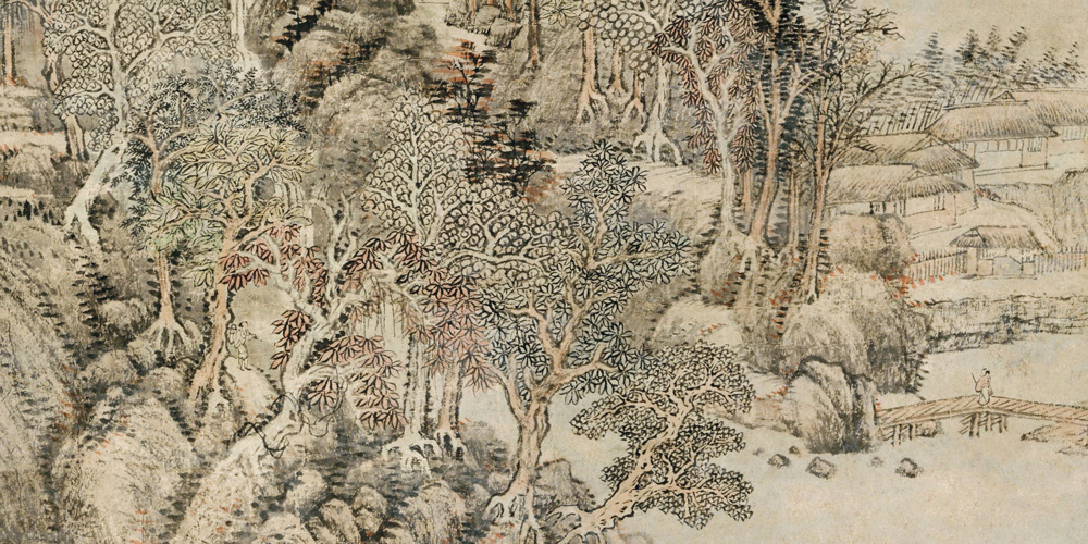 红叶白云图局部