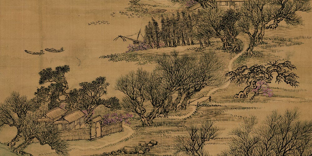杏花春雨图局部