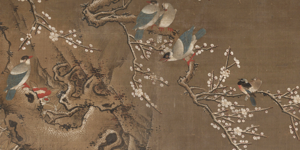 春景花鸟图局部